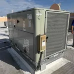 New 10-ton Trane rooftop unit with electric heat and a fresh air damper