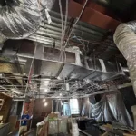 New ductwork going in above the dining room during the remodel